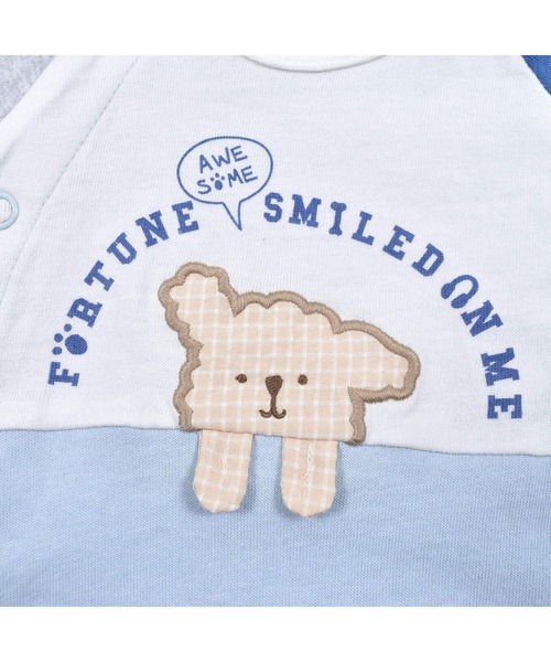 SLAP SLIP BABY(スラップスリップベビー)の「SLAPSLIPBABY/【防汚】アニマルイヌ刺繍配色ロンパースベビー(60~80cm)(ロンパース・キッズ・ブルー系その他/イエロー系その他・60/70/80)」の12枚目の写真