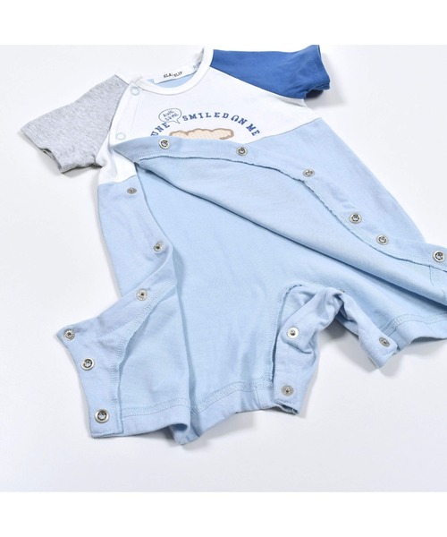 SLAP SLIP BABY(スラップスリップベビー)の「SLAPSLIPBABY/【防汚】アニマルイヌ刺繍配色ロンパースベビー(60~80cm)(ロンパース・キッズ・ブルー系その他/イエロー系その他・60/70/80)」の16枚目の写真