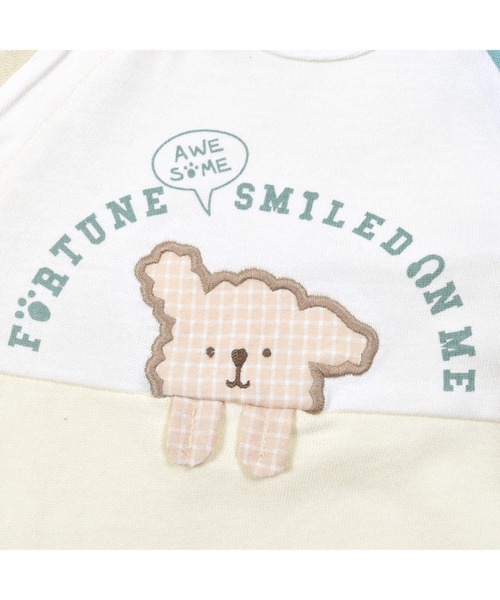 SLAP SLIP BABY(スラップスリップベビー)の「SLAPSLIPBABY/【防汚】アニマルイヌ刺繍配色ロンパースベビー(60~80cm)(ロンパース・キッズ・ブルー系その他/イエロー系その他・60/70/80)」の9枚目の写真