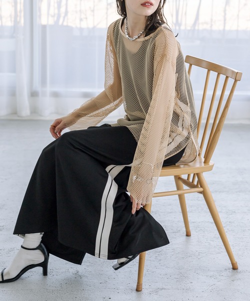 mystic（ミスティック）の「【サイズ展開あり】ラインジャージワンピース（ワンピース・レディース・ブラック/ブラック系その他/ベージュ・1/2）」の17枚目の写真