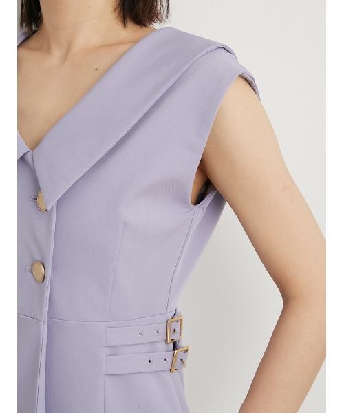 カラーデザインダブルブレストワンピース