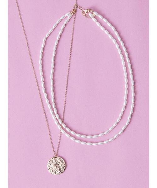 AMERICAN HOLIC(アメリカンホリック)の「ナツメパール2連&メタルコイン3WAYネックレス(ネックレス・レディース・ゴールド・FREE)」の9枚目の写真