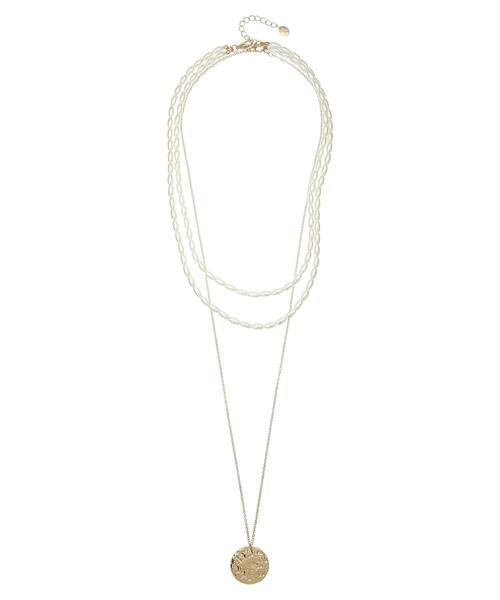 AMERICAN HOLIC(アメリカンホリック)の「ナツメパール2連&メタルコイン3WAYネックレス(ネックレス・レディース・ゴールド・FREE)」の5枚目の写真