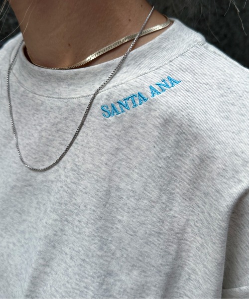 feepur（フェピュール）の「ネック刺繍バックロゴオーバーTee（Tシャツ/カットソー・レディース・オートミール/チャコールグレー/オフホワイト・MEDIUM）」の10枚目の写真