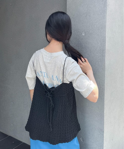 feepur（フェピュール）の「ネック刺繍バックロゴオーバーTee（Tシャツ/カットソー・レディース・オートミール/チャコールグレー/オフホワイト・MEDIUM）」の12枚目の写真