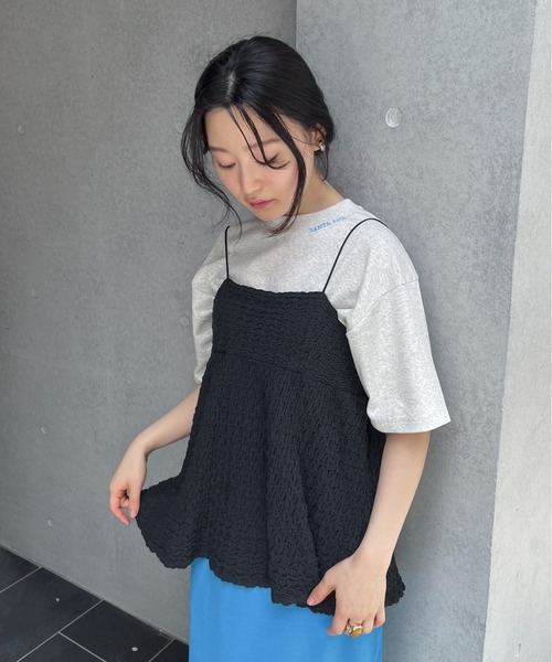 feepur（フェピュール）の「ネック刺繍バックロゴオーバーTee（Tシャツ/カットソー・レディース・オートミール/チャコールグレー/オフホワイト・MEDIUM）」の13枚目の写真