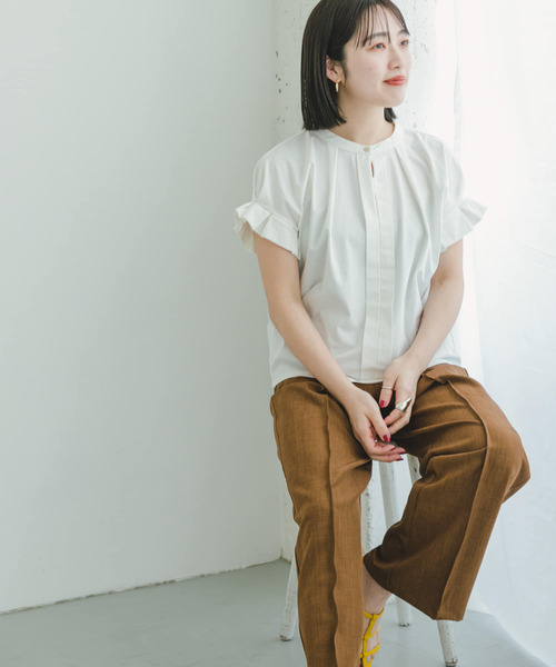 ITEMS URBANRESEARCH（アイテムズ アーバンリサーチ）の「フハクライクスキッパーフレンチTシャツ（Tシャツ/カットソー・レディース・ホワイト/オレンジ/ストライプ/ブラック・FREE）」の2枚目の写真