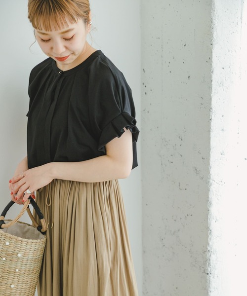 ITEMS URBANRESEARCH（アイテムズ アーバンリサーチ）の「フハクライクスキッパーフレンチTシャツ（Tシャツ/カットソー・レディース・ホワイト/オレンジ/ストライプ/ブラック・FREE）」の3枚目の写真