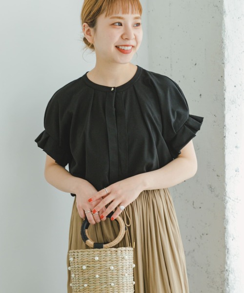 ITEMS URBANRESEARCH（アイテムズ アーバンリサーチ）の「フハクライクスキッパーフレンチTシャツ（Tシャツ/カットソー・レディース・ホワイト/オレンジ/ストライプ/ブラック・FREE）」の6枚目の写真