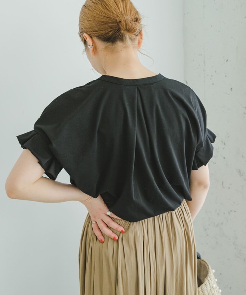 ITEMS URBANRESEARCH（アイテムズ アーバンリサーチ）の「フハクライクスキッパーフレンチTシャツ（Tシャツ/カットソー・レディース・ホワイト/オレンジ/ストライプ/ブラック・FREE）」の8枚目の写真