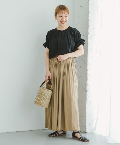 ITEMS URBANRESEARCH（アイテムズ アーバンリサーチ）の「フハクライクスキッパーフレンチTシャツ（Tシャツ/カットソー・レディース・ホワイト/オレンジ/ストライプ/ブラック・FREE）」の10枚目の写真