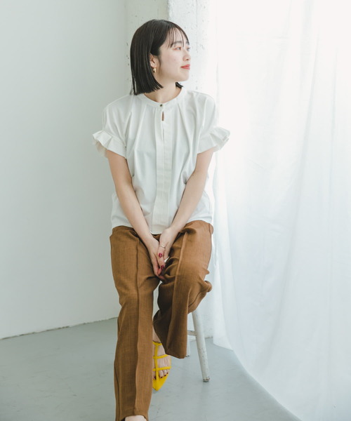 ITEMS URBANRESEARCH（アイテムズ アーバンリサーチ）の「フハクライクスキッパーフレンチTシャツ（Tシャツ/カットソー・レディース・ホワイト/オレンジ/ストライプ/ブラック・FREE）」の20枚目の写真