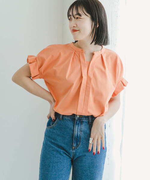 ITEMS URBANRESEARCH（アイテムズ アーバンリサーチ）の「フハクライクスキッパーフレンチTシャツ（Tシャツ/カットソー・レディース・ホワイト/オレンジ/ストライプ/ブラック・FREE）」の22枚目の写真