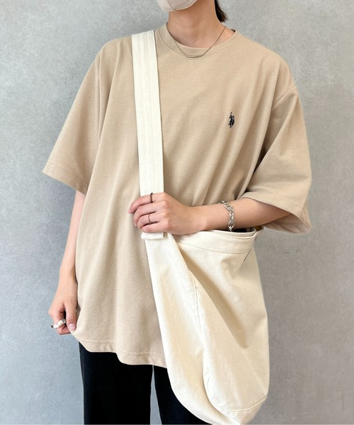 U.S. POLO ASSN.（ユーエスポロアッスン）の「1ポイント刺繍鹿の子T（Tシャツ/カットソー・レディース・ブルー/ホワイト/ベージュ/グリーン/ブラック/イエロー・LARGE/MEDIUM）」の4枚目の写真