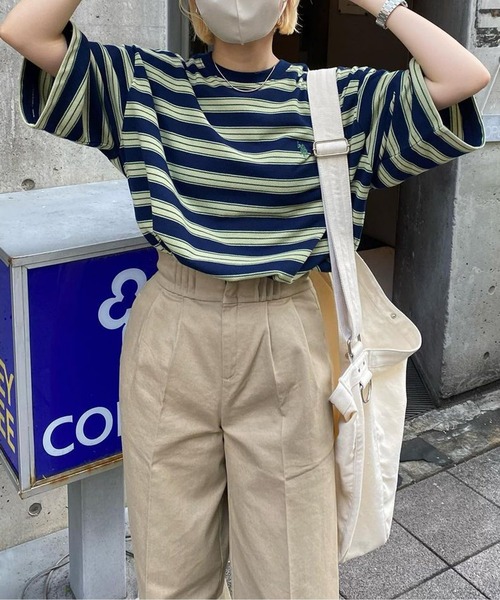 U.S. POLO ASSN.（ユーエスポロアッスン）の「1ポイント刺繍鹿の子T（Tシャツ/カットソー・レディース・ブルー/ホワイト/ベージュ/グリーン/ブラック/イエロー・LARGE/MEDIUM）」の22枚目の写真