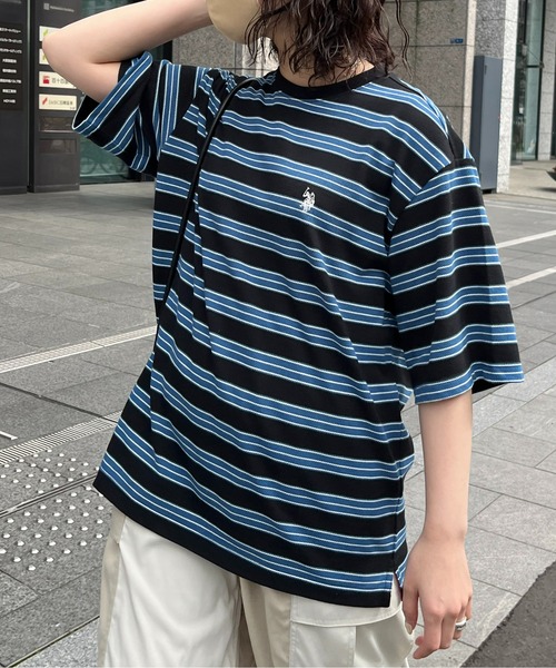 U.S. POLO ASSN.（ユーエスポロアッスン）の「1ポイント刺繍鹿の子T（Tシャツ/カットソー・レディース・ブルー/ホワイト/ベージュ/グリーン/ブラック/イエロー・LARGE/MEDIUM）」の11枚目の写真