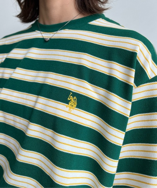 U.S. POLO ASSN.（ユーエスポロアッスン）の「1ポイント刺繍鹿の子T（Tシャツ/カットソー・レディース・ブルー/ホワイト/ベージュ/グリーン/ブラック/イエロー・LARGE/MEDIUM）」の12枚目の写真