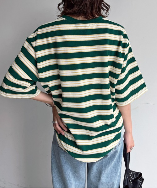 U.S. POLO ASSN.（ユーエスポロアッスン）の「1ポイント刺繍鹿の子T（Tシャツ/カットソー・レディース・ブルー/ホワイト/ベージュ/グリーン/ブラック/イエロー・LARGE/MEDIUM）」の15枚目の写真