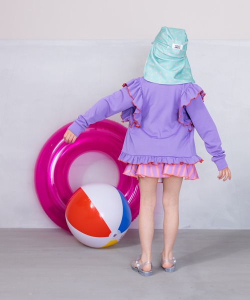 HOGAN RANCH WEAR（ホーガンランチウエア）の「girl’s ZIPラッシュガード/UVカット(80～140cm)（ラッシュガード・キッズ・オレンジ/ラベンダー・140/80/120/130/90/100/110）」の10枚目の写真