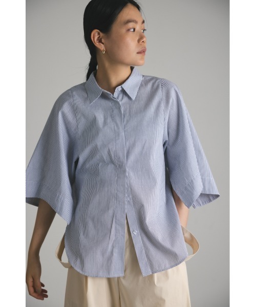 STUDIOUS - 【style mixer】オーバーラップハイスリットシャツ STUDIOUS - STYLEMIXERスタイルミキサー オーバーラップハイ