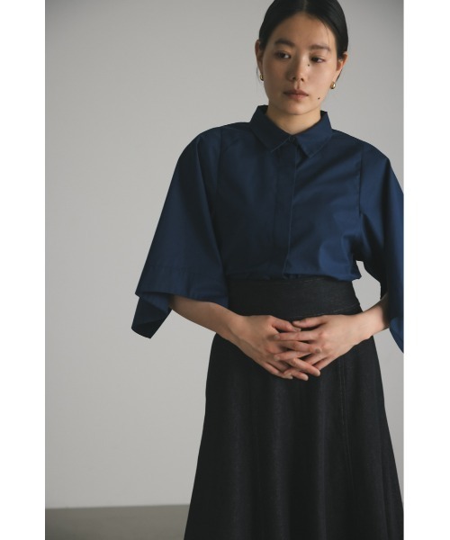 STYLEMIXER(スタイルミキサー)の「スリットベルスリーブシャツ(シャツ/ブラウス・レディース・ホワイト/ブラック系その他/ネイビー・FREE)」の22枚目の写真