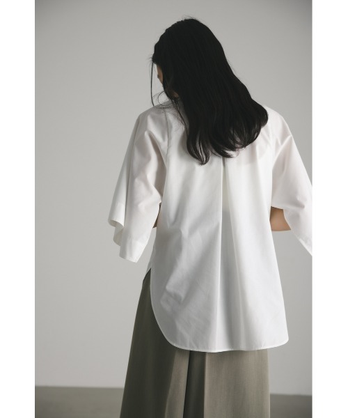 STYLEMIXER(スタイルミキサー)の「スリットベルスリーブシャツ(シャツ/ブラウス・レディース・ホワイト/ブラック系その他/ネイビー・FREE)」の9枚目の写真