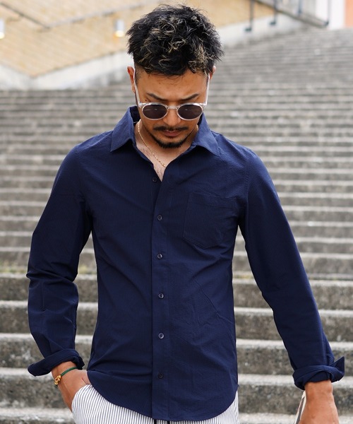 23/シアサッカーロングシャツ（シャツ/ブラウス）｜adamsJUGGLER