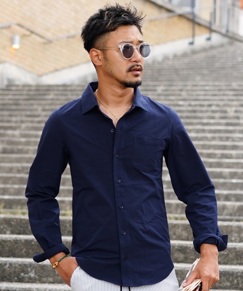 23/シアサッカーロングシャツ（シャツ/ブラウス）｜adamsJUGGLER