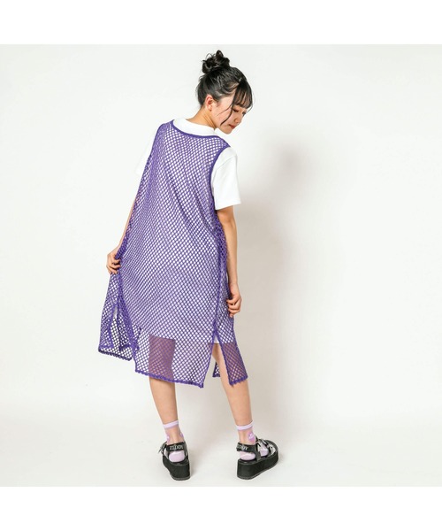 ZIDDY(ジディ)の「ZIDDY/【前後2WAY】メッシュガウン&Tシャツワンピセット(130~160cm)(ワンピース・キッズ・パープル/ブラック・140/160/150/130)」の12枚目の写真
