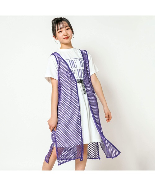 ZIDDY(ジディ)の「ZIDDY/【前後2WAY】メッシュガウン&Tシャツワンピセット(130~160cm)(ワンピース・キッズ・パープル/ブラック・140/160/150/130)」の21枚目の写真