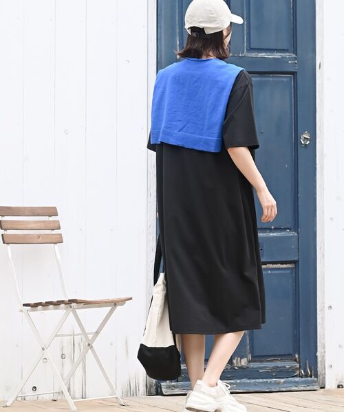 【美品】リフレクト　ドライタッチワンピース　　ネイビー 　半袖ひざ丈ワンピース ドライタッチカットワンピース（ワンピース）｜rps（アール