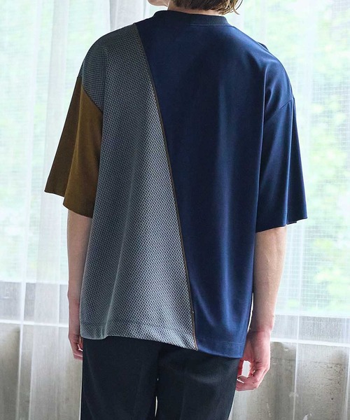 UNITED TOKYO（ユナイテッドトウキョウ）の「ジオメトリックコンビTシャツ(半袖)（Tシャツ/カットソー・メンズ・ライトグレー/ブラック/ネイビー・1/2）」の15枚目の写真