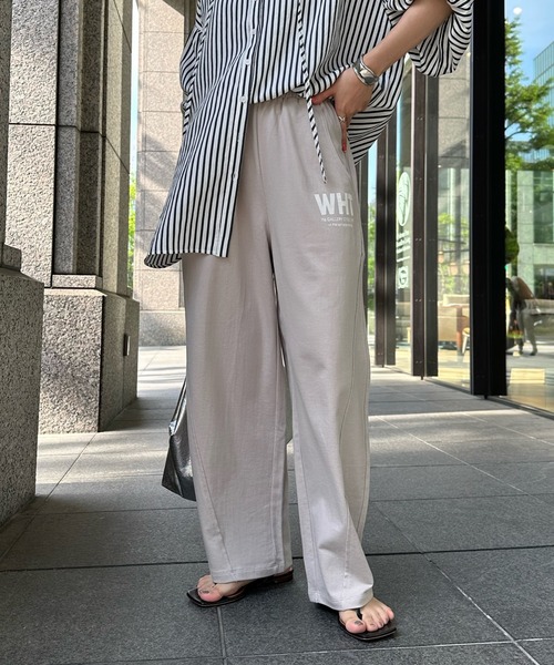 DouDou(ドゥドゥ)の「ミニ裏毛イージーパンツ(スウェットパンツ・レディース・グレイッシュベージュ/ネイビー・FREE)」の18枚目の写真