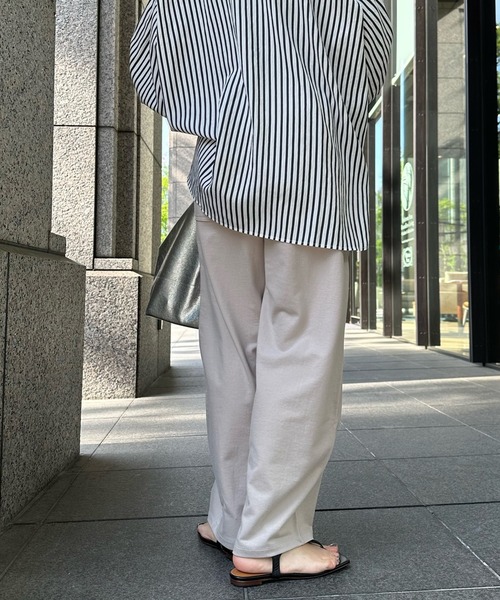 DouDou(ドゥドゥ)の「ミニ裏毛イージーパンツ(スウェットパンツ・レディース・グレイッシュベージュ/ネイビー・FREE)」の21枚目の写真