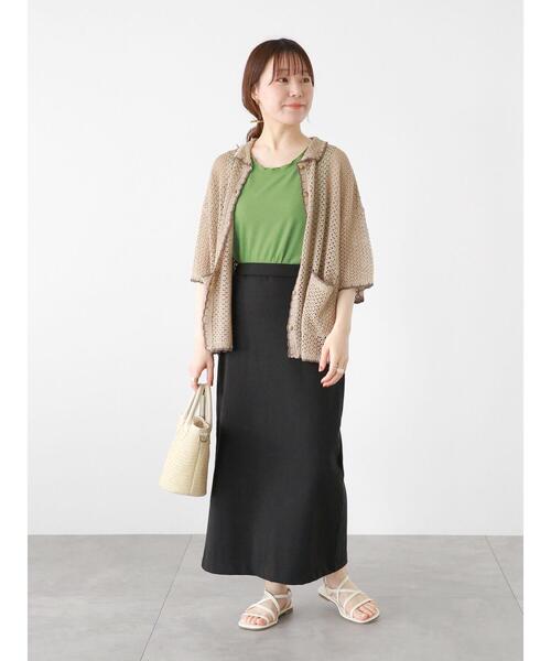 ehka sopo（エヘカソポ）の「メローフリルタンクトップ（タンクトップ・レディース・グレー/オフホワイト/グリーン/ダークブラウン・F）」の15枚目の写真