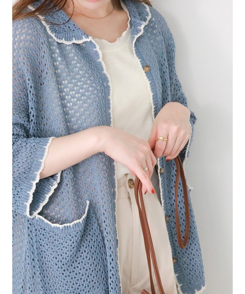 ehka sopo（エヘカソポ）の「メローフリルタンクトップ（タンクトップ・レディース・グレー/オフホワイト/グリーン/ダークブラウン・F）」の5枚目の写真