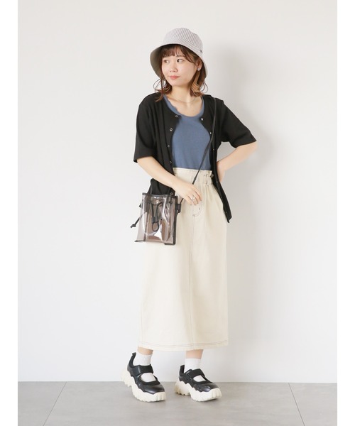 ehka sopo（エヘカソポ）の「メローフリルタンクトップ（タンクトップ・レディース・グレー/オフホワイト/グリーン/ダークブラウン・F）」の7枚目の写真