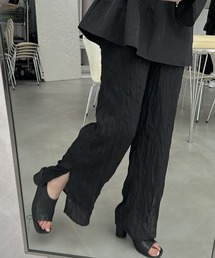 WILLFULLY | wrinkle chiffon side slit relax PT(その他パンツ)