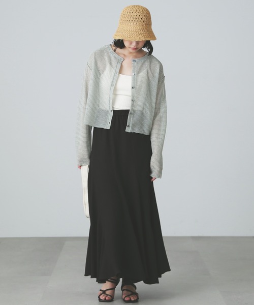 FREE'S MART(フリーズマート)の「シアーボーダーカットソーカーディガン(カーディガン/ボレロ・レディース・グリーン系その他3/ホワイト系その他・FREE)」の5枚目の写真