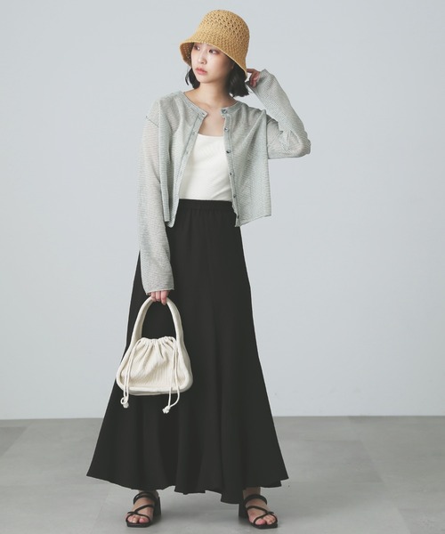 FREE'S MART(フリーズマート)の「シアーボーダーカットソーカーディガン(カーディガン/ボレロ・レディース・グリーン系その他3/ホワイト系その他・FREE)」の6枚目の写真