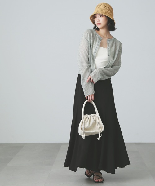 FREE'S MART(フリーズマート)の「シアーボーダーカットソーカーディガン(カーディガン/ボレロ・レディース・グリーン系その他3/ホワイト系その他・FREE)」の7枚目の写真