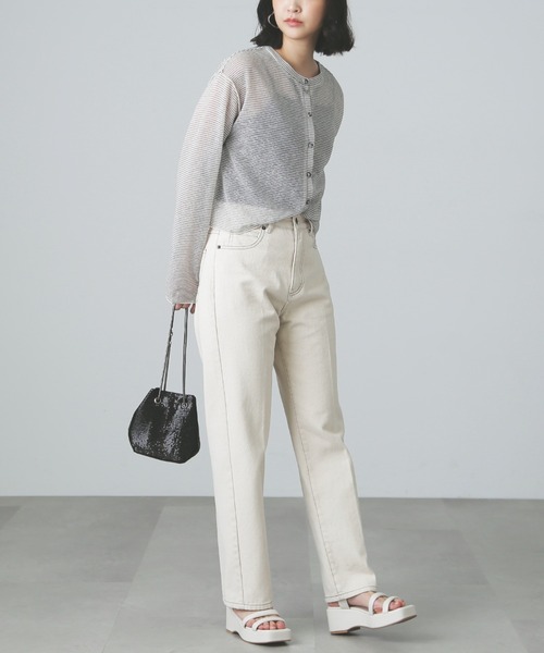 FREE'S MART(フリーズマート)の「シアーボーダーカットソーカーディガン(カーディガン/ボレロ・レディース・グリーン系その他3/ホワイト系その他・FREE)」の14枚目の写真