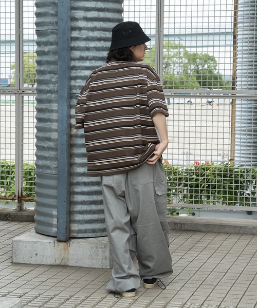 kutir(クティール)の「オーバーサイズマルチボーダーTシャツ(Tシャツ/カットソー・メンズ・グレー/ブラック/ブラウン・MEDIUM/LARGE)」の21枚目の写真
