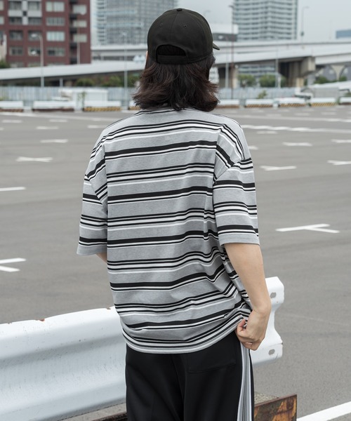 セール】オーバーサイズマルチボーダーTシャツ（Tシャツ