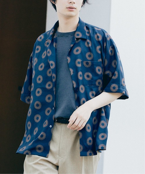 JOURNAL STANDARD（ジャーナルスタンダード）の「【GEOM PATTERN/ジオメパターン】ワイドシルエット 柄シャツ “総柄”（シャツ/ブラウス・メンズ・ダークブルー/ブラックミックス/ブラック系その他/ベージュ/ネイビー/オレンジ/グリーン・SMALL/MEDIUM/LARGE）」の6枚目の写真