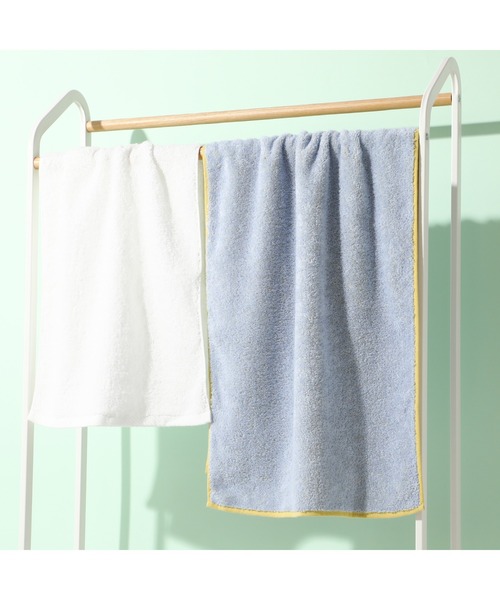 Francfranc（フランフラン）の「ミニバスタオル プレーン ライトブルー　40×100㎝ 小さめ コンパクト 抗菌防臭機能（タオル・レディース・ライトブルー・FREE）」の9枚目の写真