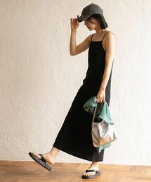 coen | 【WEB限定】カップ付きTCワッフルキャミワンピース(ワンピース)