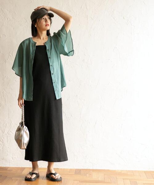 coen（コーエン）の「【WEB限定】カップ付きTCワッフルキャミワンピース（ワンピース・レディース・ブラック/ブラウン・FREE）」の8枚目の写真