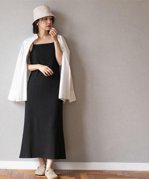 coen（コーエン）の「【WEB限定】カップ付きTCワッフルキャミワンピース（ワンピース・レディース・ブラック/ブラウン・FREE）」の10枚目の写真