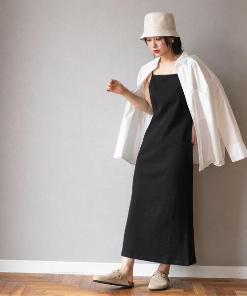 coen（コーエン）の「【WEB限定】カップ付きTCワッフルキャミワンピース（ワンピース・レディース・ブラック/ブラウン・FREE）」の11枚目の写真